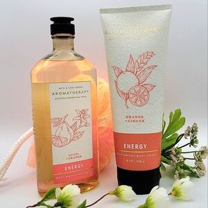 Bath & Body Orange Ginger Lotion and Guava Orange Body Wash Energy Aromatherapy
